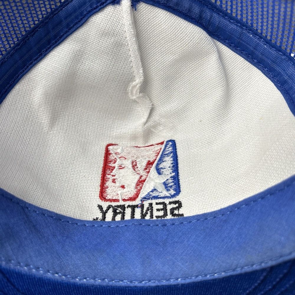 Vintage SnapBack Trucker Hat Sentry Hardware Cap Blue Made In USA - Picture 8 of 10